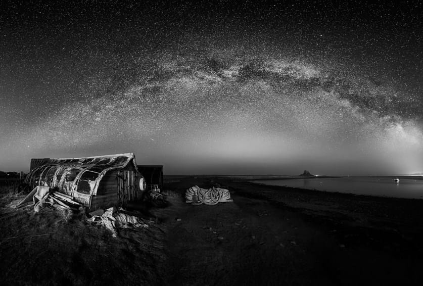 Black and White Milky Way panorama
