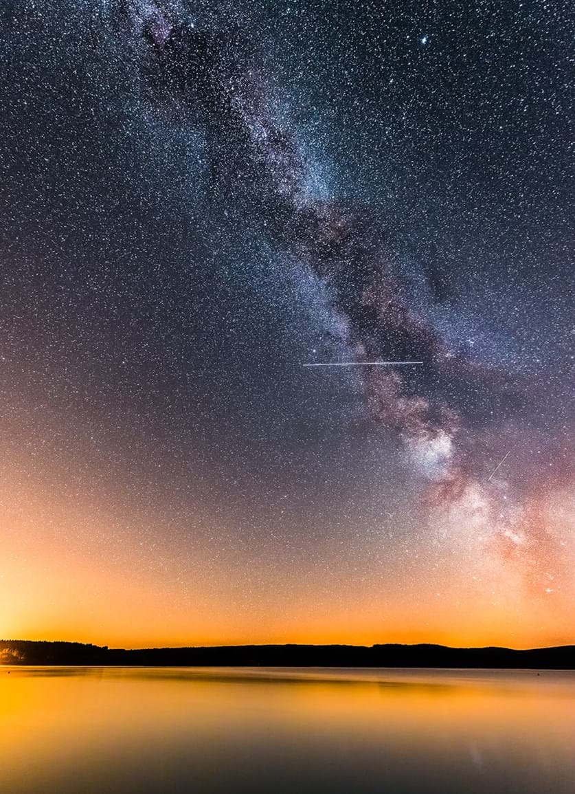 Milky Way and the ISS over Kielder water