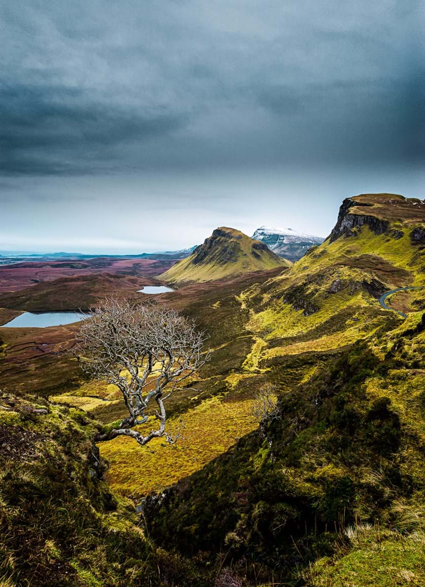 The lush greens of the Quiraing
