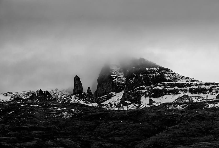 Moody low cloud over The Old Man of Storr