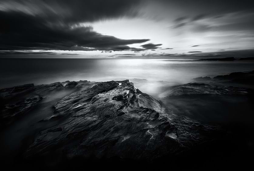 Howick, Northumberland black & white Sunset